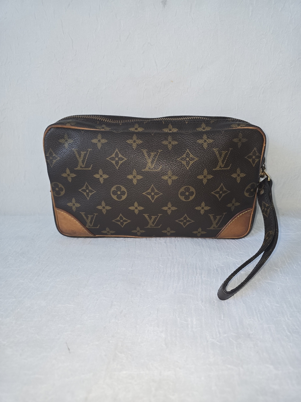 Louis Vuitton Brown Monogram Canvas Men's Wristlet Clutch
